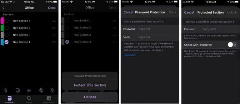 Windows、iOS、Android、およびMacOSでOneNoteのノートブックセクションをパスワードで保護する方法