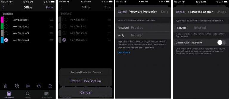 Come proteggere con password le sezioni del blocco appunti in OneNote su Windows, iOS, Android e MacOS