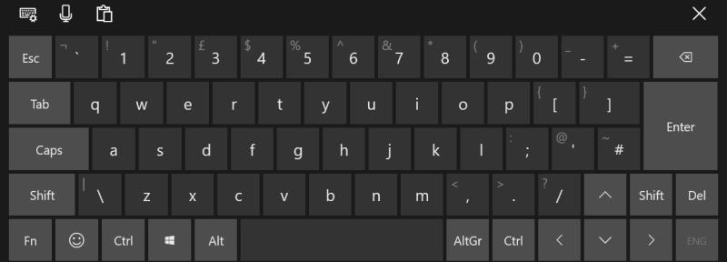 Cómo habilitar la distribución completa del teclado táctil en Windows 10