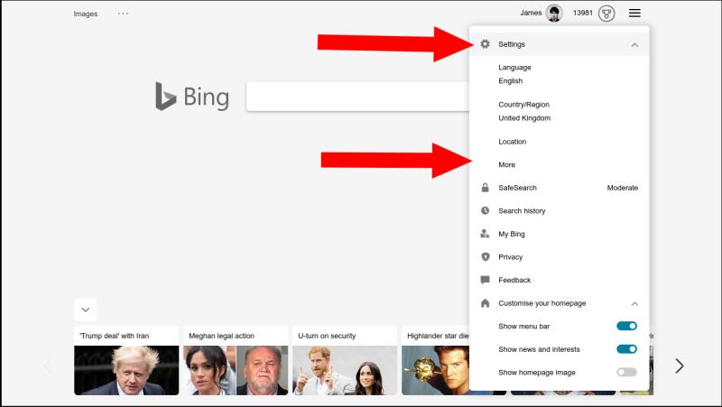 วิธีปิดการใช้งานคำแนะนำการค้นหาของ Bing