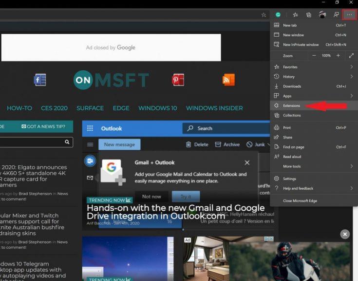 Como instalar extensões da Chrome Store no Edge Insider