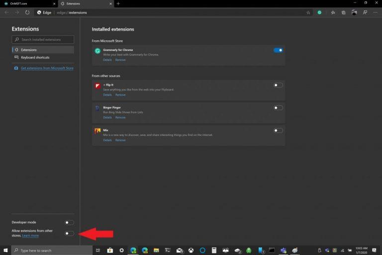 Comment installer des extensions du Chrome Store sur Edge Insider