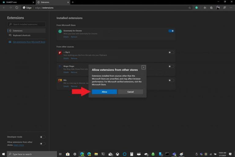 Cómo instalar extensiones desde Chrome Store en Edge Insider