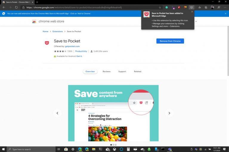 Comment installer des extensions du Chrome Store sur Edge Insider