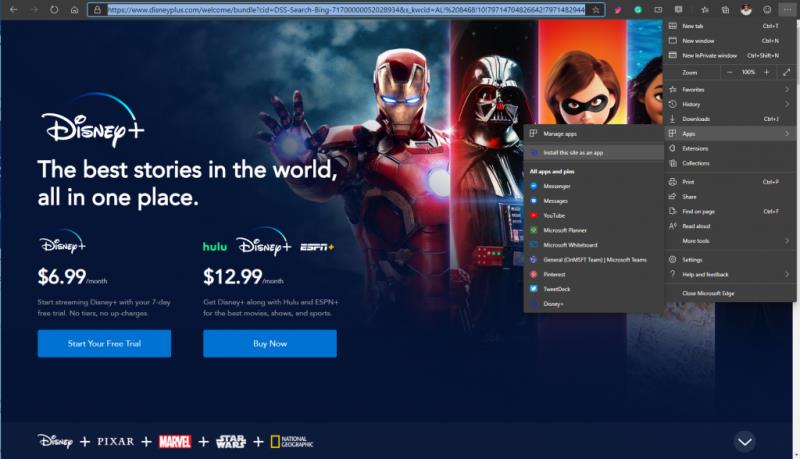 Como configurar Disney + como um PWA no Windows 10