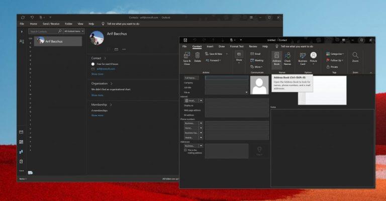 Windows10でOutlookに連絡先を追加する方法