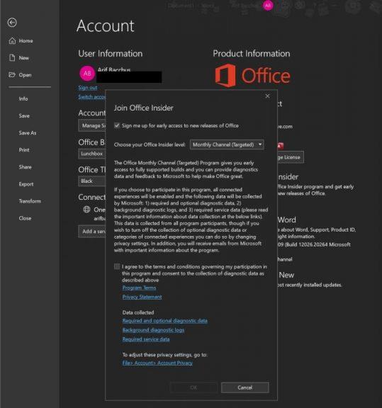 Möchten Sie frühzeitig auf neue Funktionen in Office 365 zugreifen?  So können Sie sich als Office Insider anmelden