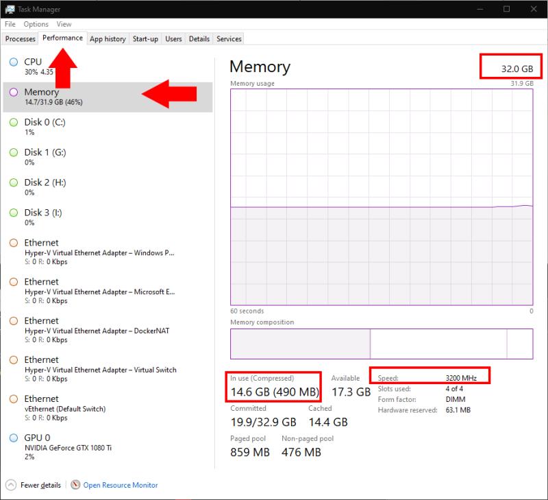 如何在 Windows 10 中檢查 RAM 的大小和速度