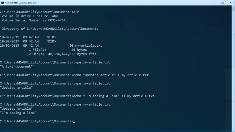 Thông tin cơ bản về Command Prompt: Làm việc với tệp và thư mục