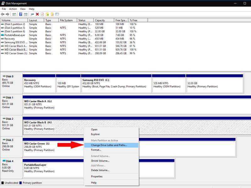 Windows 10에서 드라이브 문자를 사용자 지정하는 방법