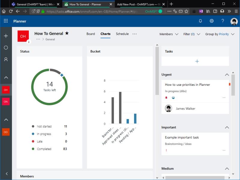 So verwenden Sie Prioritäten in Microsoft Planner