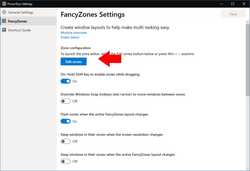 Windows10の新しいタイル型ウィンドウマネージャーであるFancyZonesの使用方法