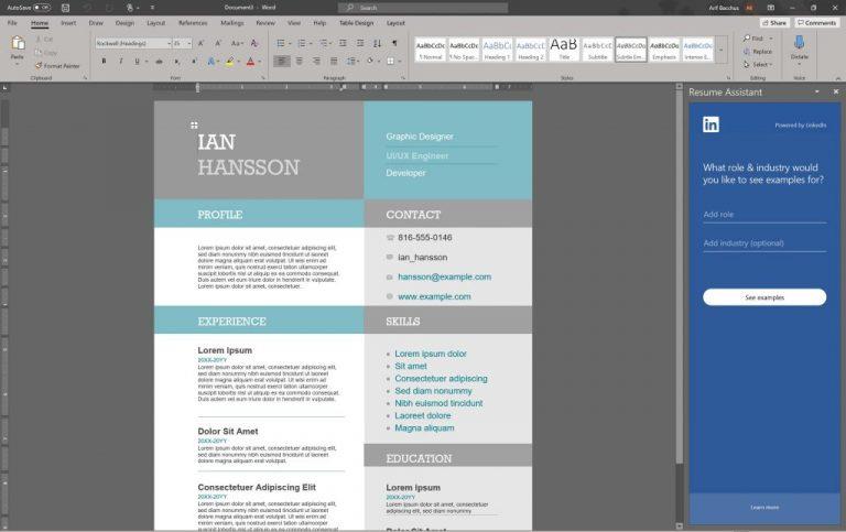 So erstellen Sie einen professionell aussehenden Lebenslauf in Word in Office 365