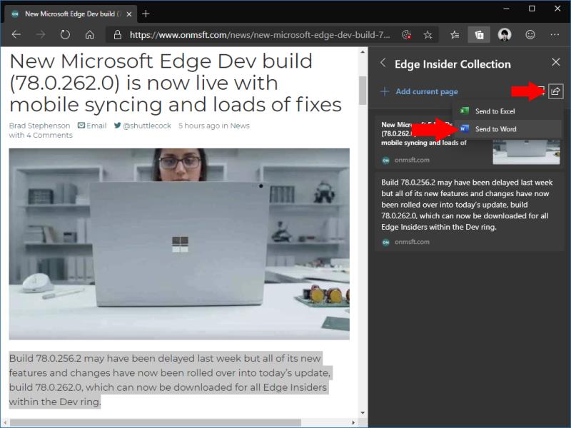 Microsoft EdgeInsiderでコレクションを使用する方法