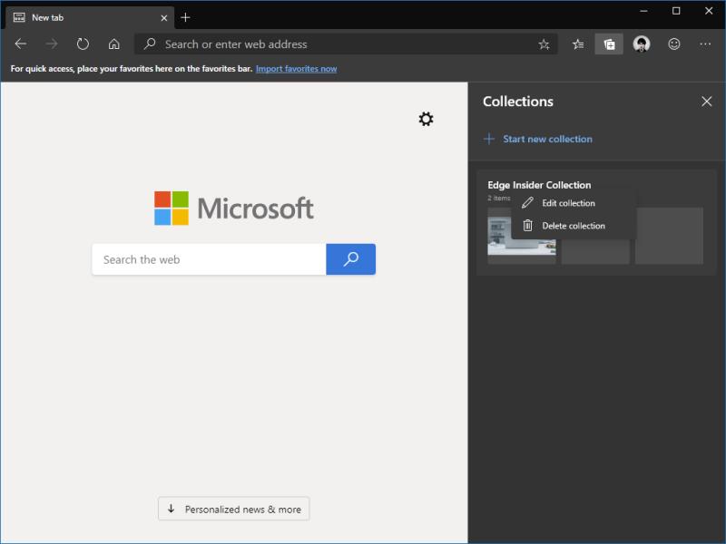 Comment utiliser les collections dans Microsoft Edge Insider