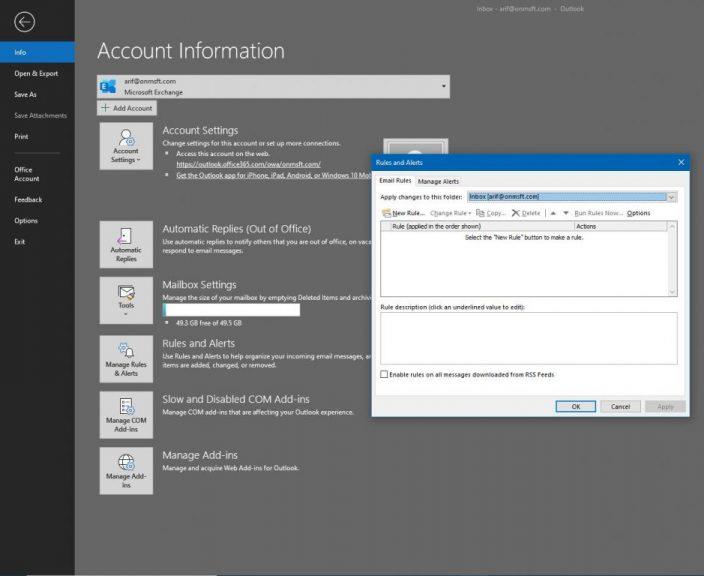 Office365のOutlookで電子メールアカウントを設定および管理する方法