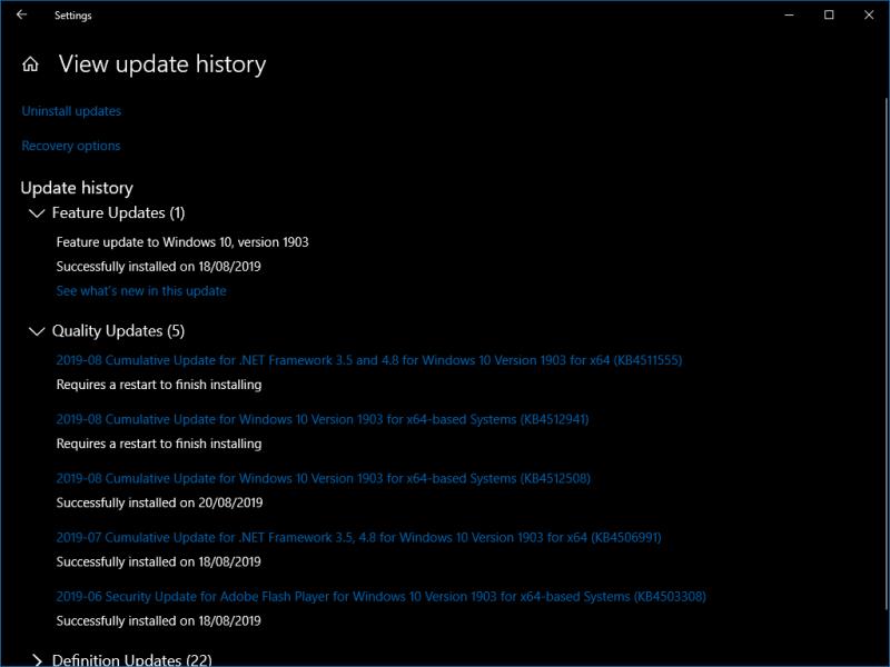 So zeigen Sie installierte Updates in Windows 10 an