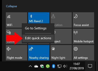 Cómo configurar sus acciones rápidas en la actualización de Windows 10 de mayo de 2019