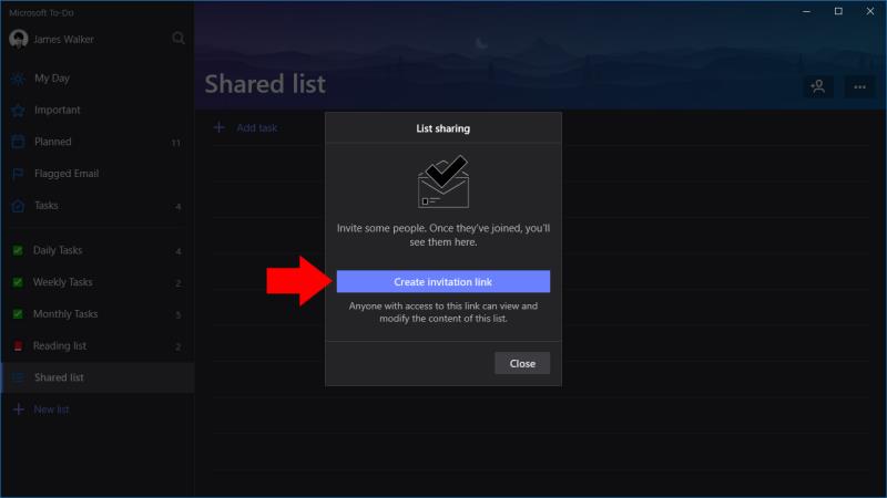 Como criar e usar listas compartilhadas no Microsoft To-Do