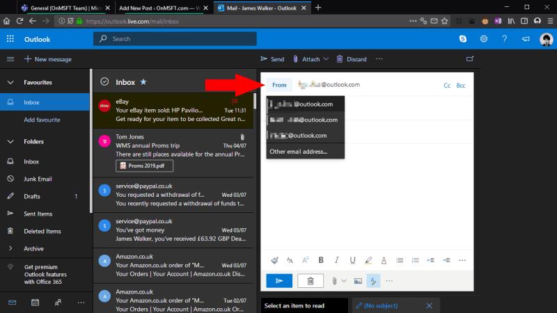 วิธีสร้างอีเมลแทนสำหรับบัญชี Outlook.com ของคุณ