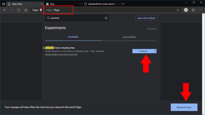 So aktivieren Sie Grammatiktools in der Leseansicht in Edge Insider