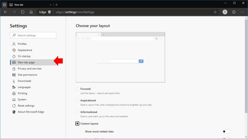 Cómo personalizar su página de nueva pestaña en Microsoft Edge Insider