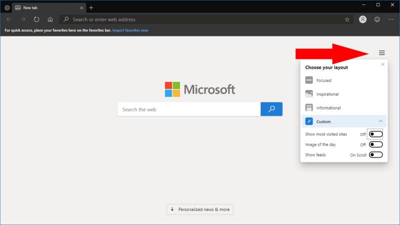 Cómo personalizar su página de nueva pestaña en Microsoft Edge Insider