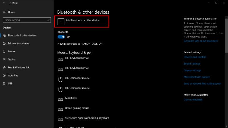 Windows 10 PC에서 Bluetooth를 통해 파일을 보내는 방법