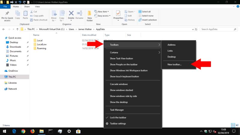 Como criar uma barra de ferramentas na barra de tarefas do Windows 10