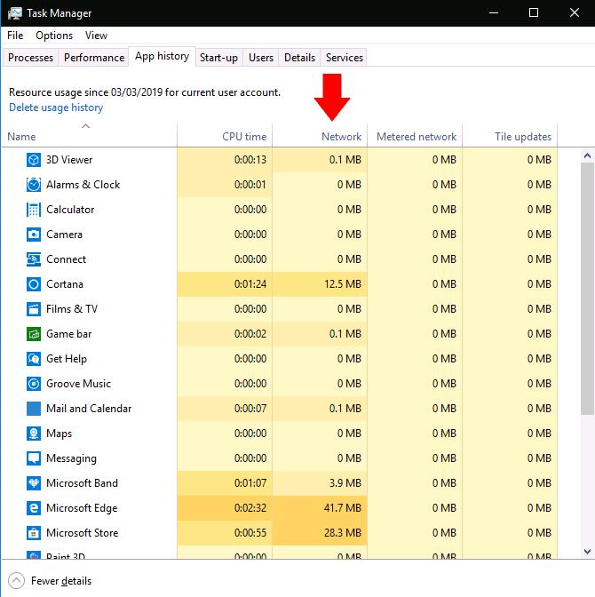 Windows 10에서 인터넷 연결을 사용하는 앱을 확인하는 방법