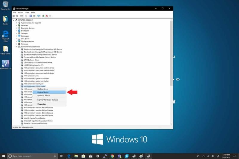 Como desabilitar a touchscreen no Windows 10