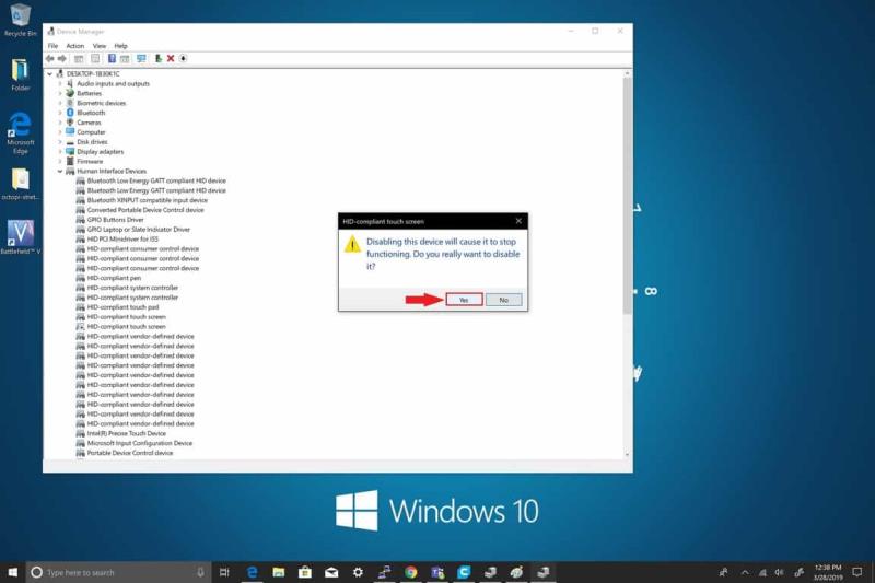 Como desabilitar a touchscreen no Windows 10