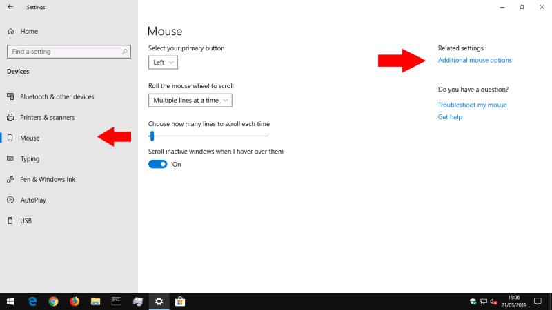 Windows10でマウス設定を変更する方法