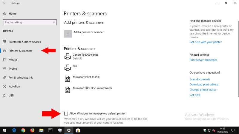 Cómo configurar su impresora predeterminada en Windows 10
