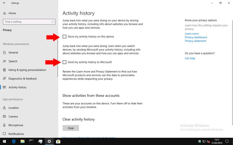 Cách tắt (hoặc bật lại) tính năng Dòng thời gian của Windows 10