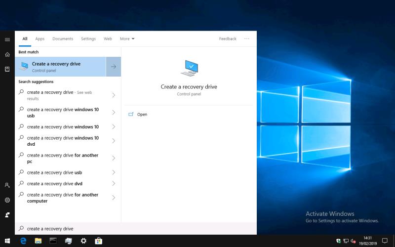 Cómo crear una unidad de recuperación de Windows 10
