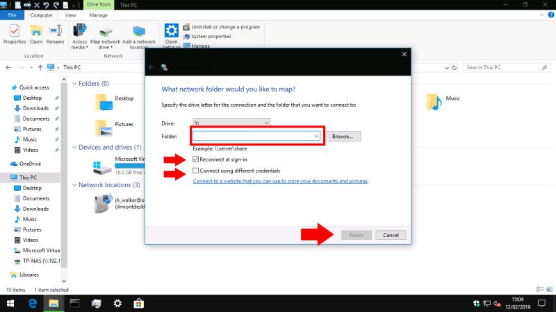 Cómo conectarse a un recurso compartido de red en Windows 10