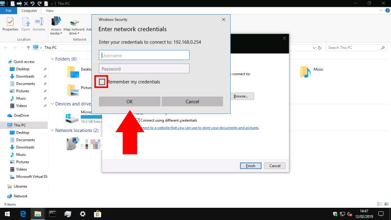 Windows10でネットワーク共有に接続する方法
