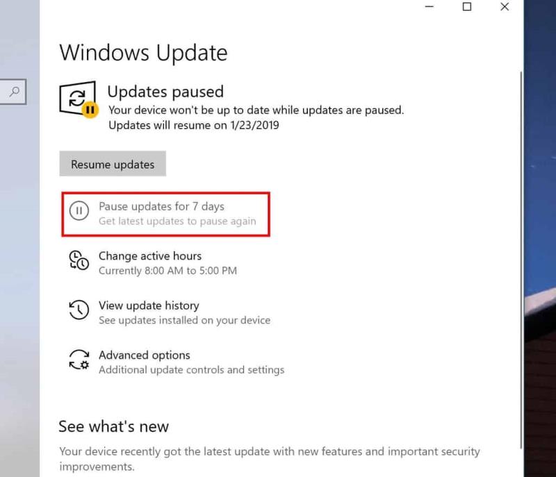 Cách tạm dừng cập nhật tự động của Windows 10