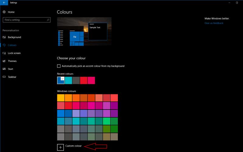 วิธีตั้งค่าสีเน้นเสียงของคุณเองใน Windows 10 Creators Update