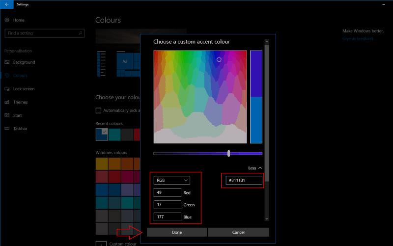 Windows 10 CreatorsUpdateで独自のアクセントカラーを設定する方法
