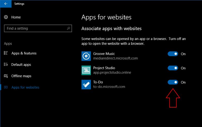 Windows 10의 '웹 사이트용 앱'이란 무엇입니까?