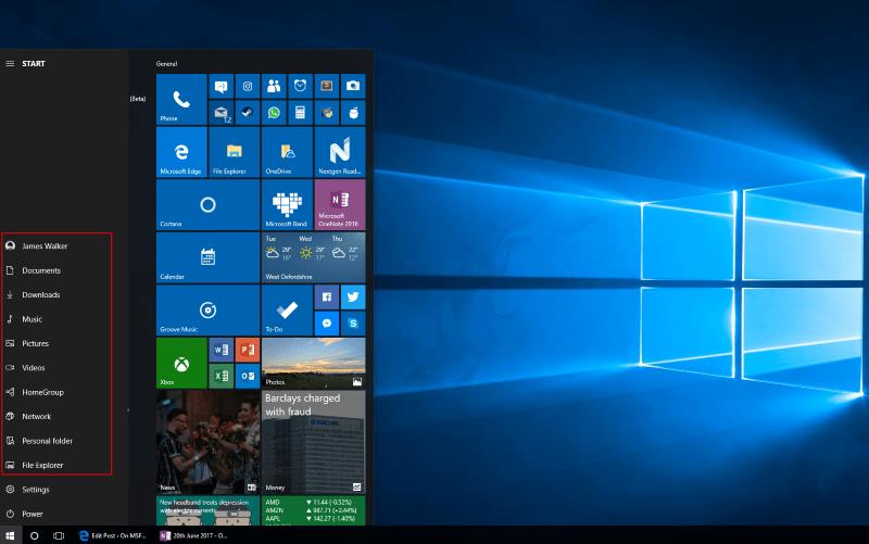 Cách tùy chỉnh các phím tắt thư mục trong Menu Start của Windows 10