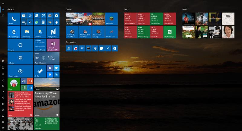 Windows 10에서 전체 화면 시작 메뉴를 활성화하는 방법