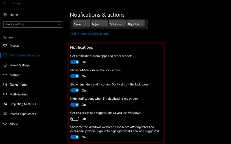 Come gestire le notifiche in Windows 10