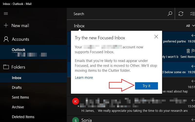 วิธีปิดการใช้งาน Focused Inbox ของ Outlook