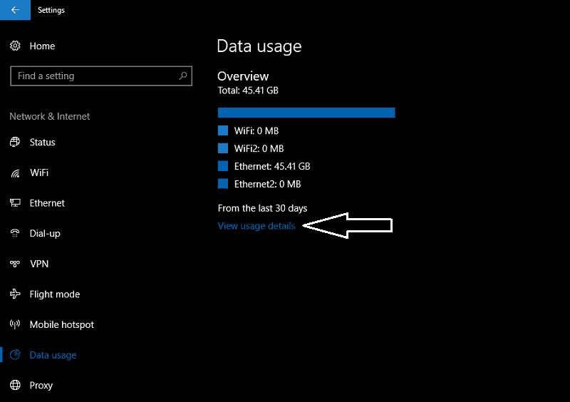 Windows10でデータ使用量を表示する方法
