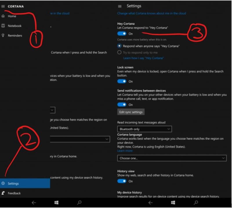 Windows 10Mobileで「HeyCortana」を有効にする方法