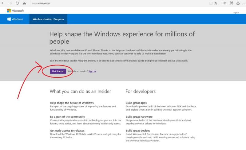วิธีเข้าร่วมโปรแกรม Windows Insider