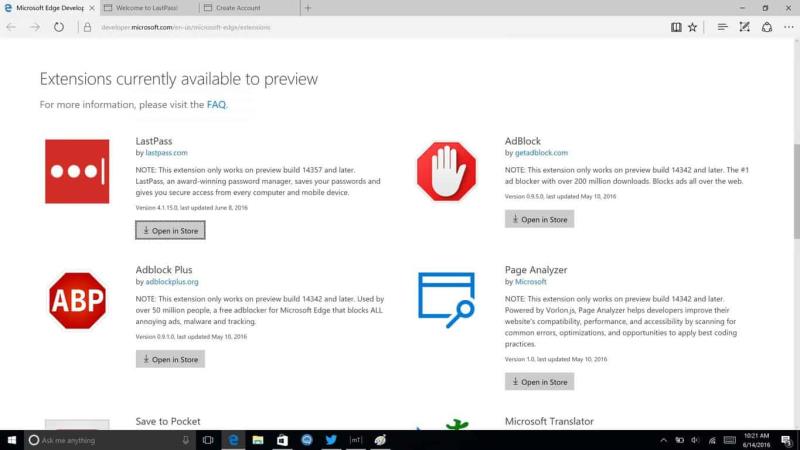 Come configurare e utilizzare LastPass su Windows 10 Edge in 14361